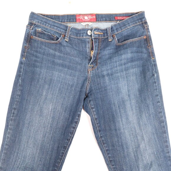 Lucky Brand Sofia Boot Women's Custom Jeans Cute Bow Size 12/31 Long - Picture 2 of 10